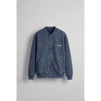 Erkek Oversize Yıkamalı Fermuarlı Sweatshirt Lacivert