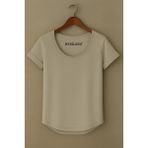 Erkek Özel Üretim Geniş Yaka Alt Oval Kesim Tişört T-Shirt - Gri