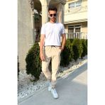 Erkek Paça Lastikli Pantolon 710 - Bej - XL