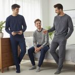 Erkek Pamuklu Bohçalık Ve Çeyizlik 3 Adet 2'li Pijama Takımı BB2480