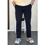 Erkek Pamuklu Chino Pantolon Standart Kalıp Lacivert Edw225