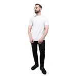 Erkek Pamuklu Marka Logolu Yuvarlak Yaka Beyaz T-Shirt 8N1TD2 1JGYZ-0146