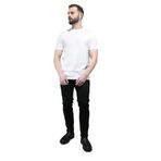 Erkek Pamuklu Marka Logolu Yuvarlak Yaka Beyaz T-Shirt 8N1TD2 1JGYZ-0147