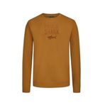 Erkek Pamuklu Önü Logo Desenli Yuvarlak Yakalı Pamuklu Uzun Kollu Kahverengi Sweatshirt 15311839-171