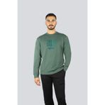 Erkek Pamuklu Önü Logo Desenli Yuvarlak Yakalı Pamuklu Uzun Kollu Yeşil Sweatshirt 15311839-513