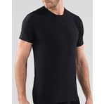 Erkek Pamuklu Penye Bisiklet Yaka Kısa Kollu Fanila Atlet (Siyah / 2XL)