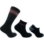 Erkek Pamuklu Spor Çorabı 3 Farklı Uzunlukta - 3'lü Paket (Beden 41-46) - 41 - 46 - Siyah - Siyah