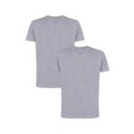 Erkek Pamuklu V Yaka Kısa Kollu Tişört 2 Adet gri melanj- gri melanj 2XL