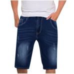 Erkek pantolon pantolon şort kot adam için Faux Denim gevşek Fit Wrap batı yırtık sonbahar kış 2025 moda, P-331 Kraliyet Mavisi, XXL