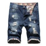 Erkek pantolon pantolon şort kot erkek Denim gevşek Fit Wrap batı yırtık yaz sonbahar pantolon 2025, 499 Kraliyet Mavisi, XXL