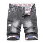 Erkek pantolon pantolon şort kot erkek Denim gevşek Fit Wrap batı yırtık yaz sonbahar pantolon 2025, E-492 Siyah, M