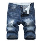 Erkek pantolon pantolon şort kot erkek Denim gevşek Fit Wrap batı yırtık yaz sonbahar pantolon 2025, U-128 Kraliyet Mavisi, XL