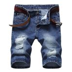Erkek pantolon pantolon şort kot erkek Denim gevşek Fit Wrap batı yırtık yaz sonbahar pantolon 2025, Z-857 Koyu Kraliyet Mavisi, 3XL