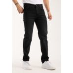 Erkek Pantolon Siyah Regular Fit Fermuarlı Jeans - 36