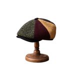 Erkek Patchwork Desenli Kasket Şapka – Vintage Retro İngiliz Flat Cap