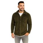 Erkek Pelüş Polar Hırka Gömlek – Yakalı, Ilik Düğmeli, Göğüs Cepli, Yumuşak Dokulu Kışlık Regular Fit Rahat Günlük Model - Haki - XL