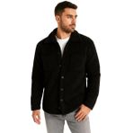 Erkek Pelüş Polar Hırka Gömlek – Yakalı, Ilik Düğmeli, Göğüs Cepli, Yumuşak Dokulu Kışlık Regular Fit Rahat Günlük Model - Siyah - 2XL