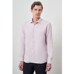 Erkek Pembe Slim Fit İtalyan Yaka Gömlek