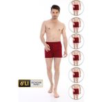 Erkek Penye Bordo Boxer 805 6'lı Ekonomik Paket - XL