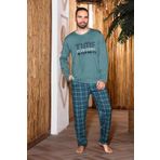 Erkek Penye Pamuk Regular Kalıp Sıfır Yaka Pijama Takımı A803123