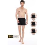 Erkek Penye Siyah Boxer 805 3'lü Ekonomik Paket