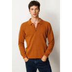 Erkek Polo Yaka Basic Yün Kazak Tarçın - XL
