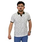 Erkek Polo Yaka Baskılı Pike Tişört 10600 BGL-ST04539 HAKİ 2XL