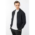Erkek Polo Yaka Çelik Örgü Yün Ceket K.füme - 2XL - Koyu Füme