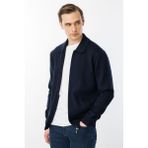 Erkek Polo Yaka Çelik Örgü Yün Ceket K.lacivert - XL - Koyu Lacivert