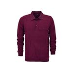Erkek Polo Yaka Cepli Sweatshirt 6857 BGL-ST04024 BORDO XL