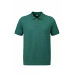 Erkek Polo Yaka Fermuarlı Triko Tişört Dokulu Slim Fit