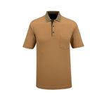 Erkek Polo Yaka Garnili Cepli Klasik Kalıp Tişört - 5115 (HARDAL, 2XL)