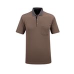 Erkek Polo Yaka Garnili Cepli Klasik Kalıp Tişört - 5115 (VİZON, XL)