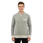Erkek Polo Yaka Kazak Cepli Çelik Örgü Klasik Kalıp 5208F BGL-ST04963