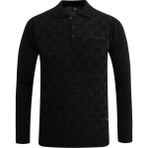 Erkek Polo Yaka Kazak Cepli Kabarmalı Çelik Örgü Klasik Kalıp - 5215F - Siyah - 2XL