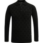 Erkek Polo Yaka Kazak Cepli Kabarmalı Çelik Örgü Klasik Kalıp - 5215F - Siyah - XL