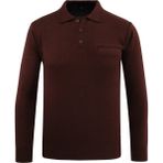 Erkek Polo Yaka Kazak Triko Cepli Çelik Örgü Klasik Kalıp - 5200F - Bordo - M