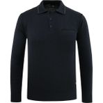 Erkek Polo Yaka Kazak Triko Cepli Çelik Örgü Klasik Kalıp - 5200F - Lacivert - XL