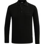 Erkek Polo Yaka Kazak Triko Cepli Çelik Örgü Klasik Kalıp - 5200F - Siyah - 2XL