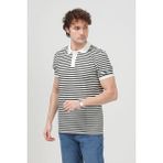 Erkek Polo Yaka Kısa Kollu Çizgili T-Shirt Siyah - 26Y 3009 - XL