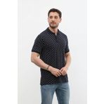 Erkek Polo Yaka Marin Desenli %100 Pamuk Tişört