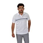 Erkek Polo Yaka Pano Çizgili Tişört T273 BGL-ST04592 BEYAZ 2XL