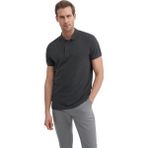Erkek Polo Yaka Slim Fit Düz Pamuklu Tişört 4613 - Antrasit - 2XL