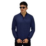 Erkek Polo Yaka Sweatshirt R2254 BGL-ST03197 İNDİGO M