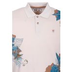 Erkek Polo Yaka Tişört BEJ%100 Pamuk Slim Fit Ribana'lı Kol Floral Desenli T-shirt NCS JEANS 1189 BEJ S