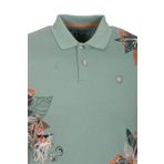 Erkek Polo Yaka Tişört ÇAĞLA%100 Pamuk Slim Fit Ribana'lı Kol Floral Desenli T-shirt NCS JEANS 1189 ÇAĞLA S