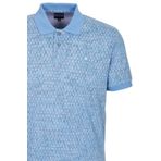 Erkek Polo Yaka Tişört Mavi Slim Fit Ribanalı Kol Pamuklu Baskılı T-shirt NCS JEANS 1253 MAVİ XL