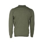 Erkek Polo Yaka Triko Hakimelanj Slim Fit Yarım Fermuarlı Balık Sırt Desenli Pamuklu Kazak NCS JEANS 3006 HAKİ XL