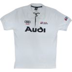 Erkek Polo Yakalı Beyaz Audi Baskılı Kısa Kollu Tişört Etp-Aud - 4XL