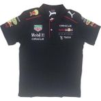 Erkek Polo Yakalı Redbull Baskılı Kısa Kollu Siyah Tişört Etp-Hndr - 5XL